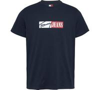 Tommy Jeans Uomo T-Shirt Maniche Corte Slim Entry Graphic Scollo Rotondo, Blu (Dark Night Navy), XXL