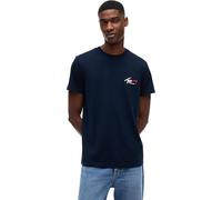 Tommy Jeans Uomo T-Shirt Maniche Corte Slim Sign Chest con Logo, Blu (Dark Night Navy), S