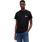 Tommy Jeans Uomo T-Shirt Maniche Corte Slim Sign Chest con Logo, Nero (Black), XL