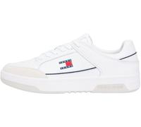 Tommy Jeans Uomo Tjm Cupsole Pelle Em0em01660 Basso Top, White, 42 EU
