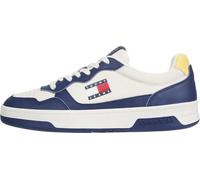 Tommy Jeans Uomo Tjm Cupsole Pelle Ess Em0em01443 Basso Top, Blu Velluto Blu, 42 EU