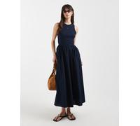 Tommy Jeans - Vestito a canotta in popeline a coste blu navy L