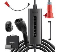 tomons Caricatore EV 11kW, 7m CEE 16A Corrente Regolabile, IP65 | Corrente regolabile (6/8/10/13/16A) | LCD | IP65 | spina CEE industriale 400V | tutti veicoli Tipo 2/PHEV | borsa inclusa