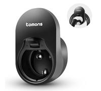 tomons Supporto A Muro per Cavo di Ricarica Tipo 2, Supporto A Muro per Veicolo Elettrico Compatibile con Spine Tipo 2 EU, Organizzatore Cavo EV, Adatto per Uso Interno Ed Esterno - Nero