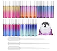 Tomorotec Home - Bottiglie a sfera per oli essenziali, 10 ml, con sfere in acciaio inox, extra spesse per olio con apribottiglie e gocce (confezione da 20)