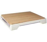 Tomorrow's Kitchen - Tagliere in bambù con vassoio bianco, 30,5 x 38,1 cm