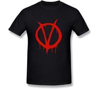TOMORROWS Men's V for Vendetta Soft Navy T-Shirts Black S