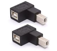 Tomost Adattatore USB B 2.0, adattatore USB 2.0 tipo B, adattatore per stampante USB 2.0 tipo B ad angolo di 90 gradi, adattatore per stampanti, scanner, fax, disco rigido mobile (2 pezzi)