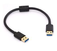 Tomost - Cavo corto USB 3.0 maschio a maschio con unità disco rigido EMI in ferrite, modem, fotocamere e altri dispositivi USB (da maschio a maschio)