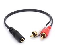 Tomost Cavo da 3.5mm femmina a doppio RCA femmina con cavo jack splitter stereo da 3,5 Jack a 2RCA Adattatore audio cavo prolunga da 8 pollici / 20 cm (3.5mm Female To 2RCA Male)