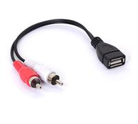 Tomost - Cavo da USB a RCA, USB A 2.0 femmina e 2 RCA maschio, cavo splitter a Y, cavo adattatore AV audio video composito (20 cm)