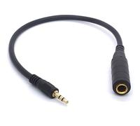 Tomost Cavo di prolunga audio stereo per microfono stereo Hifi da femmina a 3,5 maschio, 30 cm, corto da 3,5 mm, maschio da 6,35 mm (doppio canale)
