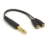 Tomost - Cavo splitter da 6,35 a 3,5 mm, jack stereo TRS da 1/4" maschio a doppio cavo adattatore a Y femmina (20 cm)