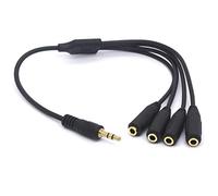 Tomost Cavo splitter per cuffie a 4 vie da 3,5 mm, jack stereo TRS da 3,5 mm, cavo audio stereo per telefono cellulare, tablet, altoparlante, microfono, cuffie, smartphone