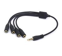 Tomost - Cavo splitter per cuffie da 3,5 mm, 4 poli da 1/8", TRRS AUX, cavo adattatore da 1 maschio a 4 femmine.