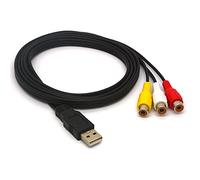 Tomost - Cavo USB a 3 RCA, lunghezza 1,5 m, da USB 2.0 maschio a 3 RCA femmina, splitter audio video AV composito cavo adattatore per TV, PC, HDD DVR (1,5 metri)