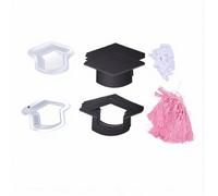Tomotato 30 Pezzi Biglietto Caramella Forma Cappello Laurea | La struttura in plastica e cartone con dettagli in nappa crea un'atmosfera festosa per la festa di laurea
