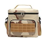 Tomotato Borsa Termica Pranzo per Adulti, Borraccia Isolata Impermeabile con Cintura Regolabile e Tasche Multiple, Tessuto 600D 15L Capacità per Lavoro Attività All'aperto (Desert Camuflage)