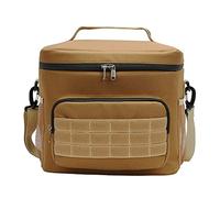 Tomotato Borsa Termica Pranzo per Adulti, Borraccia Isolata Impermeabile con Cintura Regolabile e Tasche Multiple, Tessuto 600D 15L Capacità per Lavoro Attività All'aperto (Colore di sabbia)