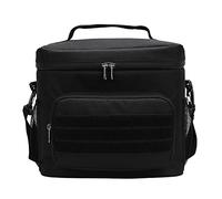 Tomotato Borsa Termica Pranzo per Adulti, Borraccia Isolata Impermeabile con Cintura Regolabile e Tasche Multiple, Tessuto 600D 15L Capacità per Lavoro Attività All'aperto (Nero)