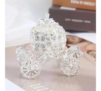 Tomotato Carrozza di Zucche di Strass, Carrozza di Zucca Decorata Portagioie Scatola di Gingillo Smaltata Artigianato In Metallo Regalo Decorazione da Tavolo