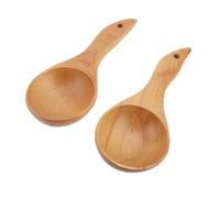 Tomotato Cucchiaio di Legno per Cucina, Antiaderente 2 Pezzi, Manico Robusto Superficie Levigata, Leggero e Resistente, Miscelazione Insalate Mescolare, Utensile da Cucina per Prof