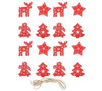 Tomotato, Decorazioni Natalizie in Legno da Appendere, 16 Pezzi Stella Angelo Albero di Natale con Spago, Idee per Fai da Te Lavoretti, Dimensioni Ridotte e Leggere