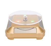 Tomotato Espositore Solare, Espositore Rotante Elettrico a LED Espositore Giradischi a Doppia Batteria Usato per Collezione di Orologi per Telefoni Gioielli(Oro)