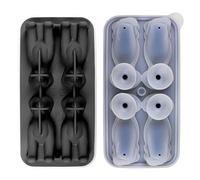 Tomotato Forma per Cubetti di Ghiaccio a Forma di Cane Labrador in Silicone, 4 Fori Stampo Ghiaccio Grande Riusabile per Cocktail Whiskey Cioccolato Dessert (Nero)