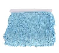 Tomotato Frange Lunghe 14cm per Costumi Latino, Nastro in Poliestere 10yd, Decorazione Vestiti Danza Accessori Scenografia (Sky Blue)