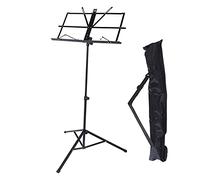 Tomotato, Leggio Musicale Piccolo Ripiano Metallico Portatile, Facile da Montare, Regolabile in Altezza e Angolo, Pieghevole, per Uso Familiare (Nera)