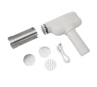 Tomotato Macchina per Pasta Elettrica Portatile Ricaricabile, Macchina per Pasta Automatica con 3 Stampini, Acciaio Inossidabile, per Uso Domestico (Bianca)