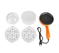 Tomotato Mini Padella, Padella Elettrica Padella Antiaderente per Uova con 2 Rastrelliera per Cottura a Vapore per Uova Padella Elettrica Multifunzione per Colazione, Spina UE 220V