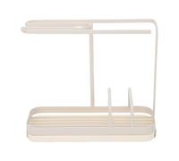 Tomotato Organizer per lavello da, portaoggetti multifunzionale in metallo per spugna, sapone e portasciugamani per lavello da (Milk Yellow)