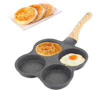 Tomotato Padelle Pancake, Antiaderente 4 Fori Padella per Crepes Colazione Hamburger Uova Fritte D'uovo Ideale per le Colazioni in Famiglia