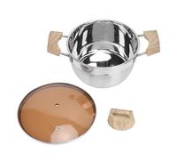 Tomotato Pentola in Acciaio Inossidabile 304 con Coperchio in Vetro, Capacità Grande Distribuzione Termica Uniforme Doppie Maniglie, Pentola per Zuppe Familiare Stufati Past (18 cm)