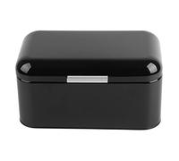 Tomotato Portapane Moderno in Metallo, Contenitore per Pane con Coperchio per Bancone Cucina, Scatola per Pane Tinta Unita, 30,5 x 18 x 16cm (Nero)