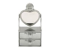 Tomotato Scatola Portadenti per Bambini, Design Carrozza di Zucca con Magnete, Lega di Zinco Argentato, Fodera in Flanella Blu, per Neonati e Bambine (Peltro antico)