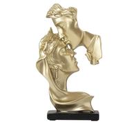Tomotato Scultura Resina Coppia Bacio, Decorazione Casa Design Elegante Statua Amanti, Figura Decorativa per Interni Moderni, Ideale per Camera da Letto Soggiorno Tavolo Ingresso, An (d'oro)