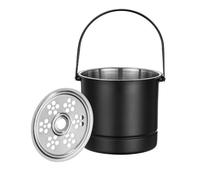 Tomotato Secchio del Ghiaccio Professionale in Acciaio Inossidabile Rinforzato con Piastra Filtrante, Design Ergonico per Cocktail Bar, Ristoranti, Feste e Hotel, 1L Capacità, Mani (Nero)