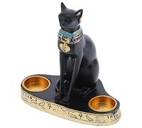 Tomotato Statua della Dea Bastet del Gatto Egiziano, 16x20cm Portacandele da Collezione in Statuetta da Collezione della Dea del Gatto Bastet Antico Egitto per La Decorazione
