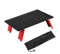 Tomotato Tavolo da Campeggio Portatile, Tavolo da Spiaggia Pieghevole Piccolo in Lega di Alluminio con Borsa per Il Trasporto, Tavolo da Grill Pinic per Barbecue da Campo per Escursioni (Nero+Rosso)