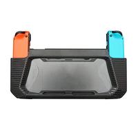 ToMoYi - Custodia ibrida 2 in 1 per Nintendo Switch, in silicone TPU, bumper e policarbonato rigido, trasparente, retro rimovibile, assorbe gli urti e design antigraffio per console Nintendo Switch, Nero