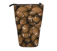 TOMPPY Astuccio per matite stampato stile calcio Stand Up astuccio telescopico portapenne astuccio cancelleria organizzatore borsa per trucco con chiusura a cerniera, Nero , Taglia unica, Organizer per borse