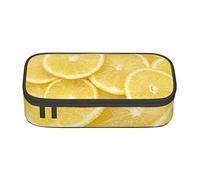 TOMPPY Giallo Limone Stampato Matita Caso Grande Capacità Matita Sacchetto Portamatite Portatile Ufficio Cancelleria Organizer, Giallo, Taglia unica, Portatile, semplice, da viaggio, unico