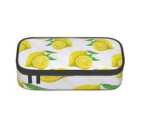 TOMPPY Giallo Limone Stampato Matita Caso Grande Capacità Matita Sacchetto Portamatite Portatile Ufficio Cancelleria Organizer, Giallo, Taglia unica, Portatile, semplice, da viaggio, unico