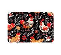 Tomppy Grazioso zerbino con stampa di galline e galline antiscivolo, tappetini di benvenuto, tappetini resistenti per esterni e ingressi, per interni ed esterni, 60 x 40 cm