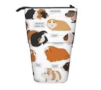 TOMPPY Infografica per tipi di razze di roditori Stampato Astuccio Stand Up Pencil Pouch Telescopico Portamatite Caso Cancelleria Organizzatore Sacchetto di Trucco con Chiusura a Cerniera, Nero , Taglia unica, Organizer per borse