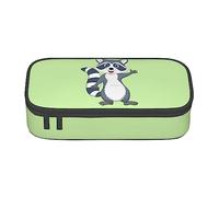 TOMPPY Simpatico procione stampato astuccio grande capacità matita sacchetto portatile matita borsa ufficio cancelleria organizzatore, Nero , Taglia unica, Portatile, semplice, da viaggio, unico