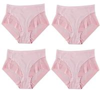 TOMPPY Slip Modellanti Senza Cuciture in Seta di Ghiaccio a Vita Alta, Mutandine Sexy Traspiranti da Donna (Medium,4pcs-Pink)